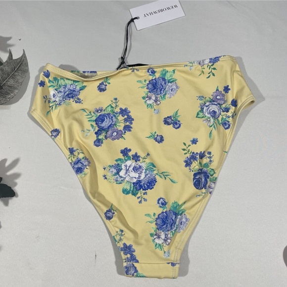 NWT WEWOREWHAT [‎ Small ] High Rise Swim Bottoms in Double Cream Yellow - Picture 8 of 12